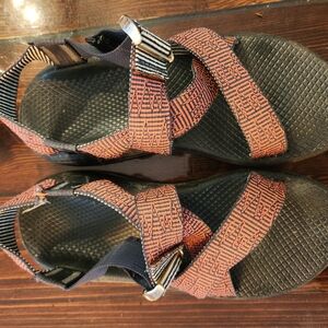 Women's Black and Red Sandals